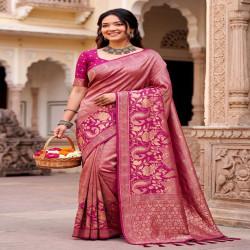 Premium Meenakari Jacquard Woven Saree with Blouse